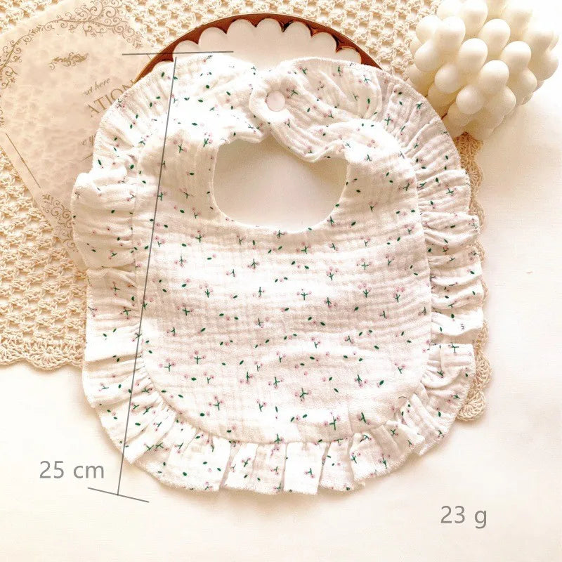 Newborn Bibs Infant Burp Cloths Baby Stuff Feeding Drool Bandana Saliva Towel Toddler Ruffle Floral Bib Baby Accessories